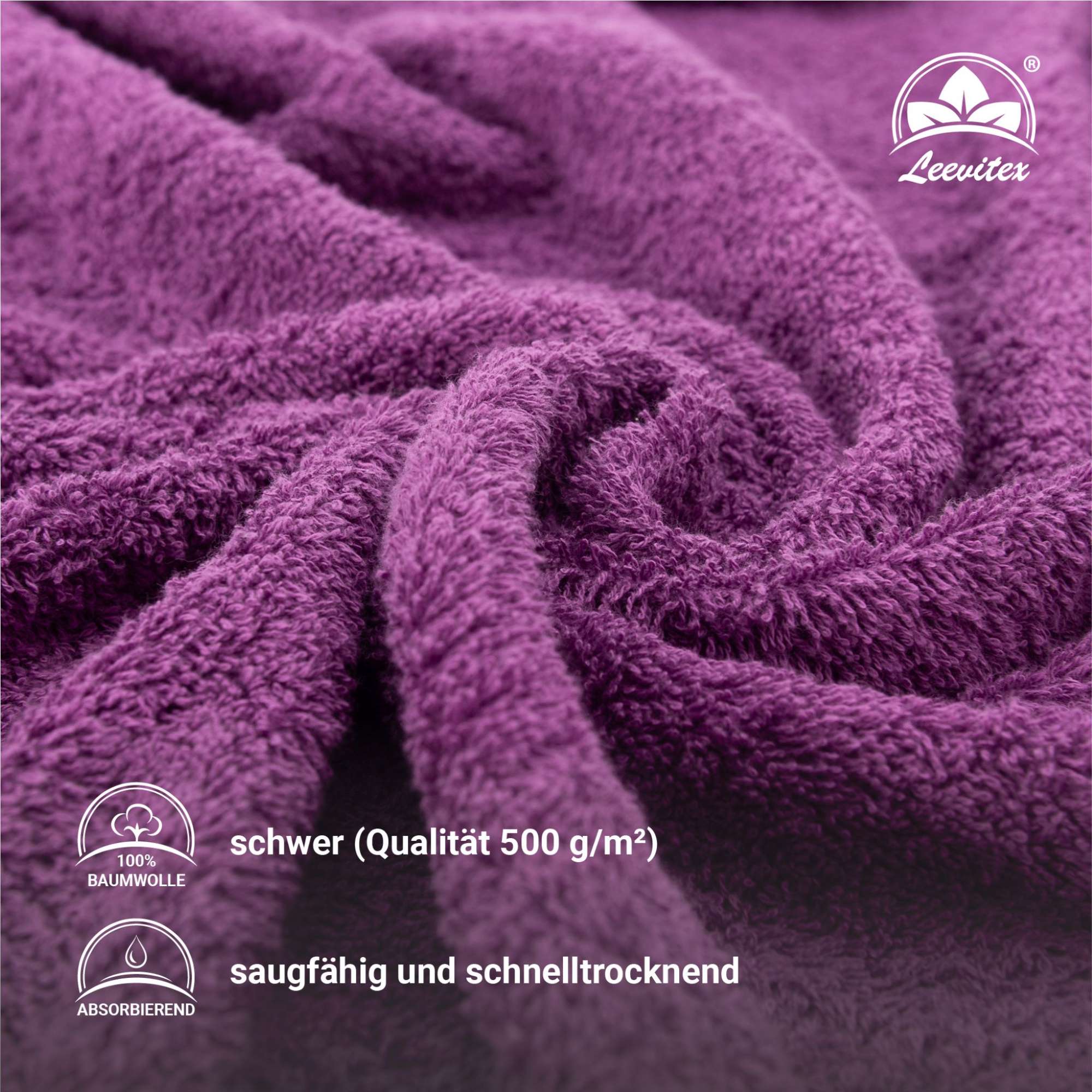 Duschtücher im 2er Set – 100% Baumwolle, 70 x 140 cm, weich und saugfähig