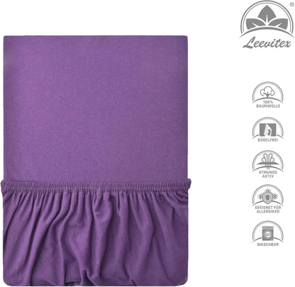 Kinderspannbettlaken von Leevitex im 2er Pack – 100% Jersey-Baumwolle, 70 x 140 cm