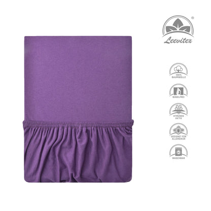 Basic Spannbettlaken 90x200 cm | 25 cm Steg | 100% Jersey-Baumwolle