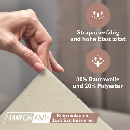 Winterspannbettlaken für 140x200 bis 160x200 cm | 40 cm Steg | 80% Baumwolle 20% Polyester