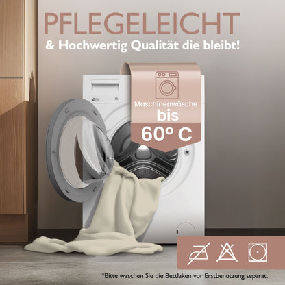Winterspannbettlaken für 90x200 bis 100x200 cm | 40 cm Steg | 80% Baumwolle 20% Polyester