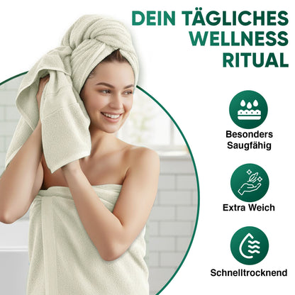 Duschtücher im 2er Set – 100% Baumwolle, 70 x 140 cm, weich und saugfähig