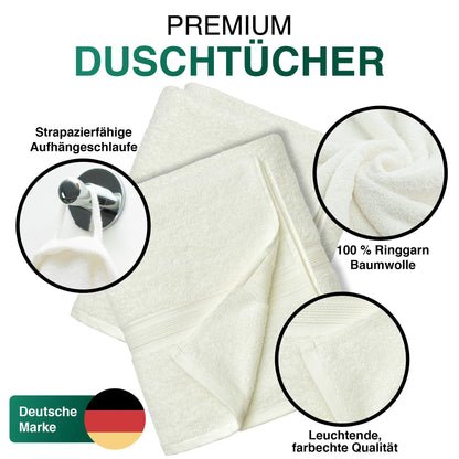 Duschtücher im 2er Set – 100% Baumwolle, 70 x 140 cm, weich und saugfähig