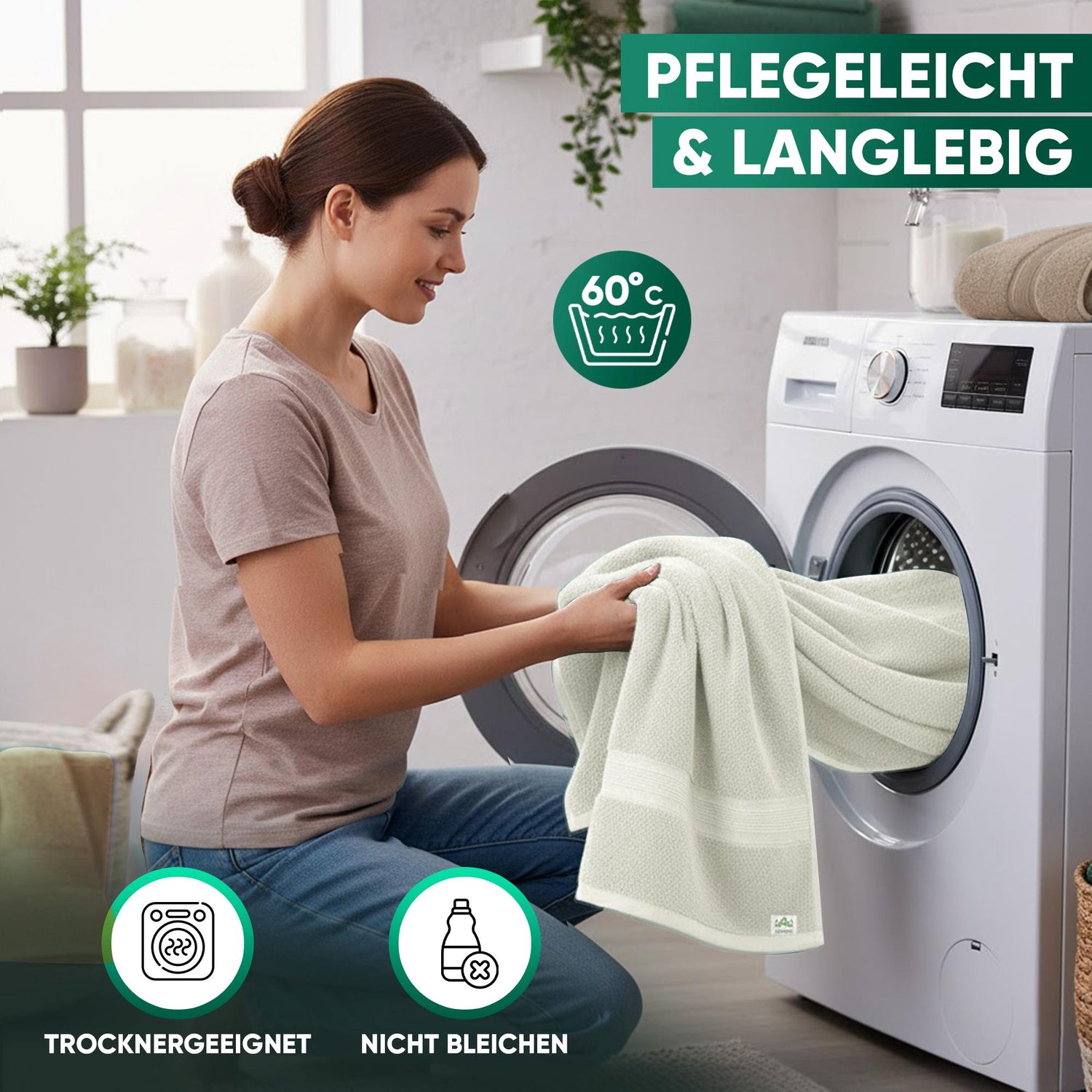 Duschtücher im 2er Set – 100% Baumwolle, 70 x 140 cm, weich und saugfähig