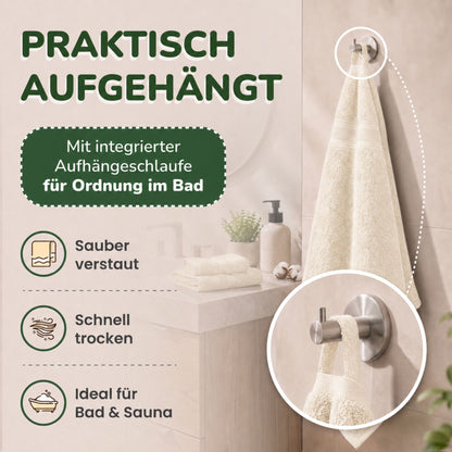 Duschtücher im 2er Set – 100% Baumwolle, 70 x 140 cm, weich und saugfähig