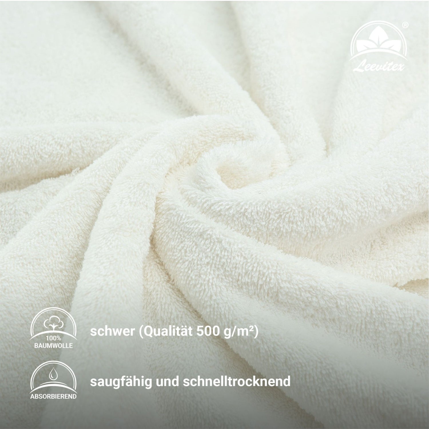 Duschtücher im 2er Set – 100% Baumwolle, 70 x 140 cm, weich und saugfähig