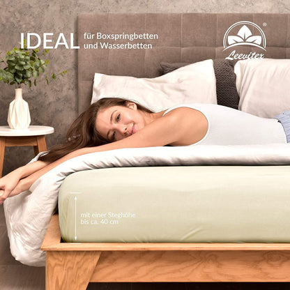 Basic Spannbettlaken 120x200 cm | 25 cm Steg | 100% Jersey-Baumwolle