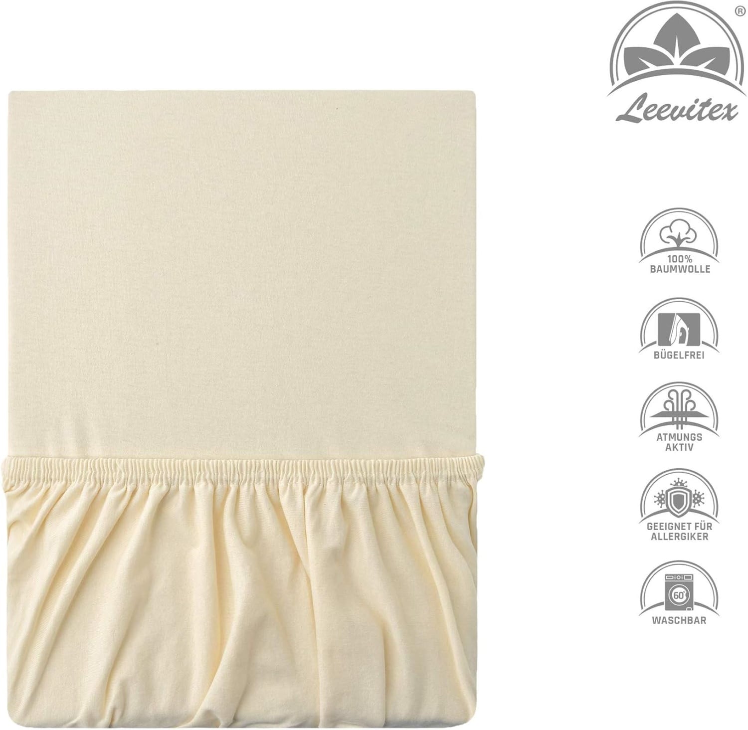 Kinderspannbettlaken von Leevitex im 2er Pack – 100% Jersey-Baumwolle, 70 x 140 cm
