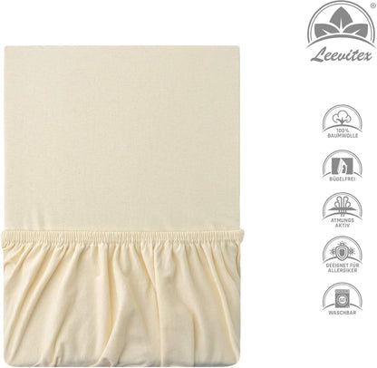 Kinderspannbettlaken von Leevitex im 2er Pack – 100% Jersey-Baumwolle, 70 x 140 cm