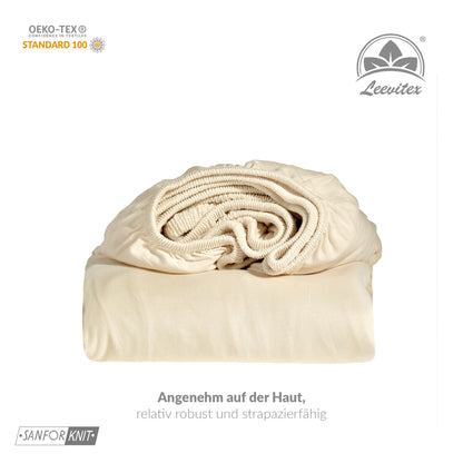 Basic Spannbettlaken 200x220 cm | 25 cm Steg | 100% Jersey-Baumwolle
