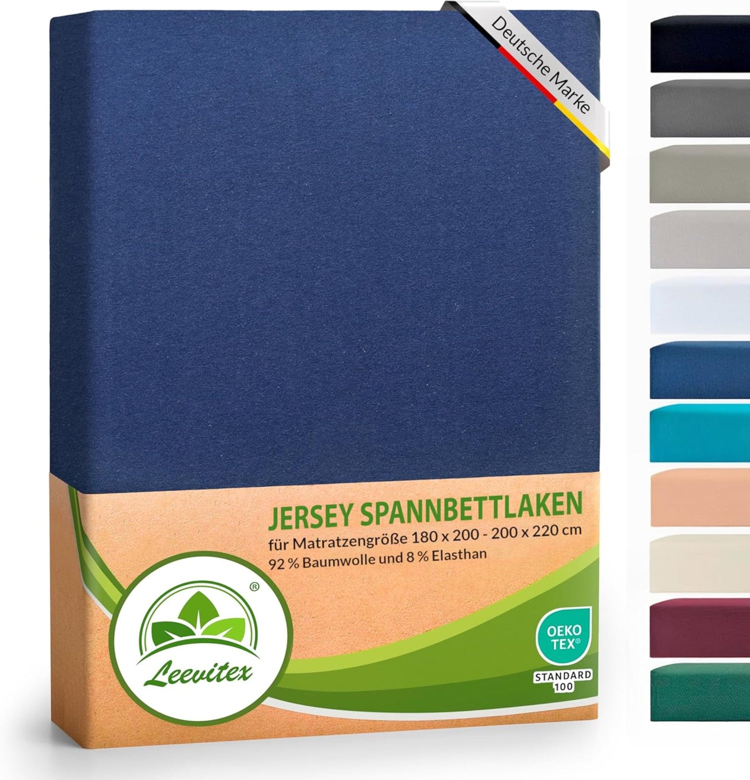 Spannbettlaken für Boxspringbetten 180x200 bis 200x220 cm | 40 cm Steg | verschiedene Materialstärken