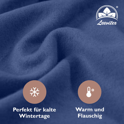 Winterspannbettlaken für 90x200 bis 100x200 cm | 40 cm Steg | 80% Baumwolle 20% Polyester
