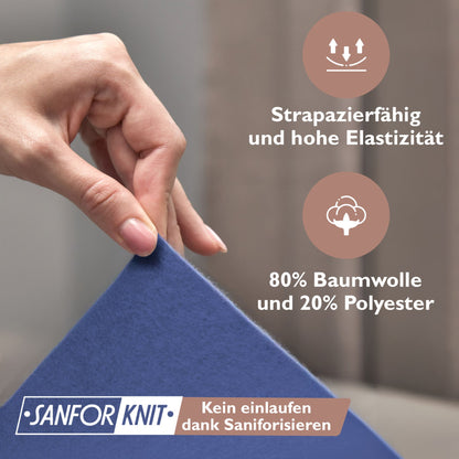 Winterspannbettlaken für 140x200 bis 160x200 cm | 40 cm Steg | 80% Baumwolle 20% Polyester