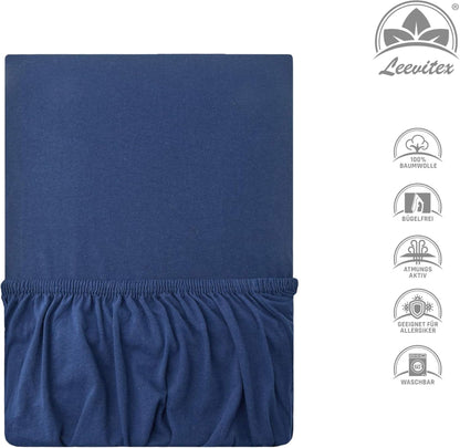Kinderspannbettlaken von Leevitex im 2er Pack – 100% Jersey-Baumwolle, 70 x 140 cm