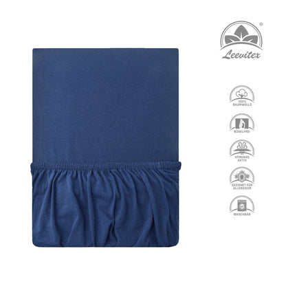 Basic Spannbettlaken 140x200 cm | 25 cm Steg | 100% Jersey-Baumwolle