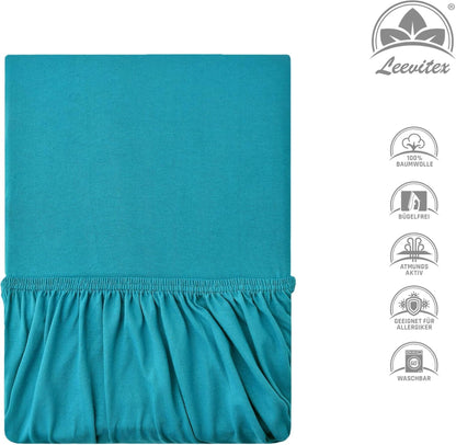 Kinderspannbettlaken von Leevitex im 2er Pack – 100% Jersey-Baumwolle, 70 x 140 cm
