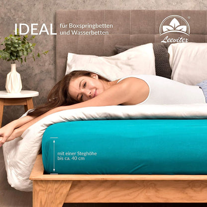 Basic Spannbettlaken 90x200 cm | 25 cm Steg | 100% Jersey-Baumwolle