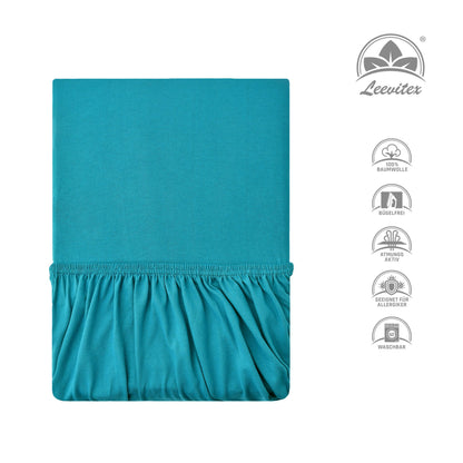 Basic Spannbettlaken 90x200 cm | 25 cm Steg | 100% Jersey-Baumwolle