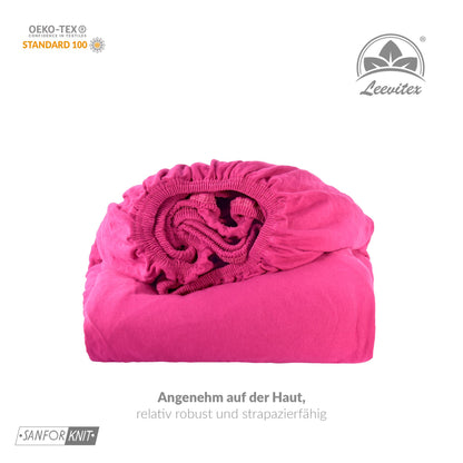 Basic Spannbettlaken 200x220 cm | 25 cm Steg | 100% Jersey-Baumwolle