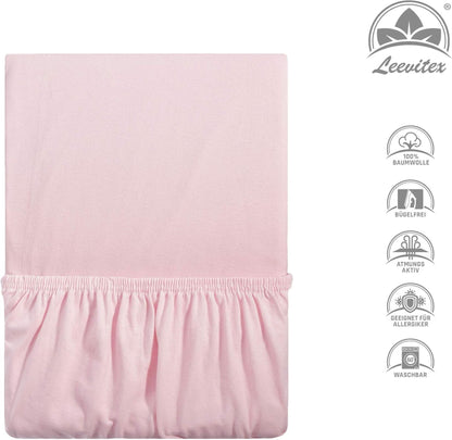 Kinder Spannbettlaken 70 x 140 cm von Leevitex im 1er Pack – 100% Jersey-Baumwolle,