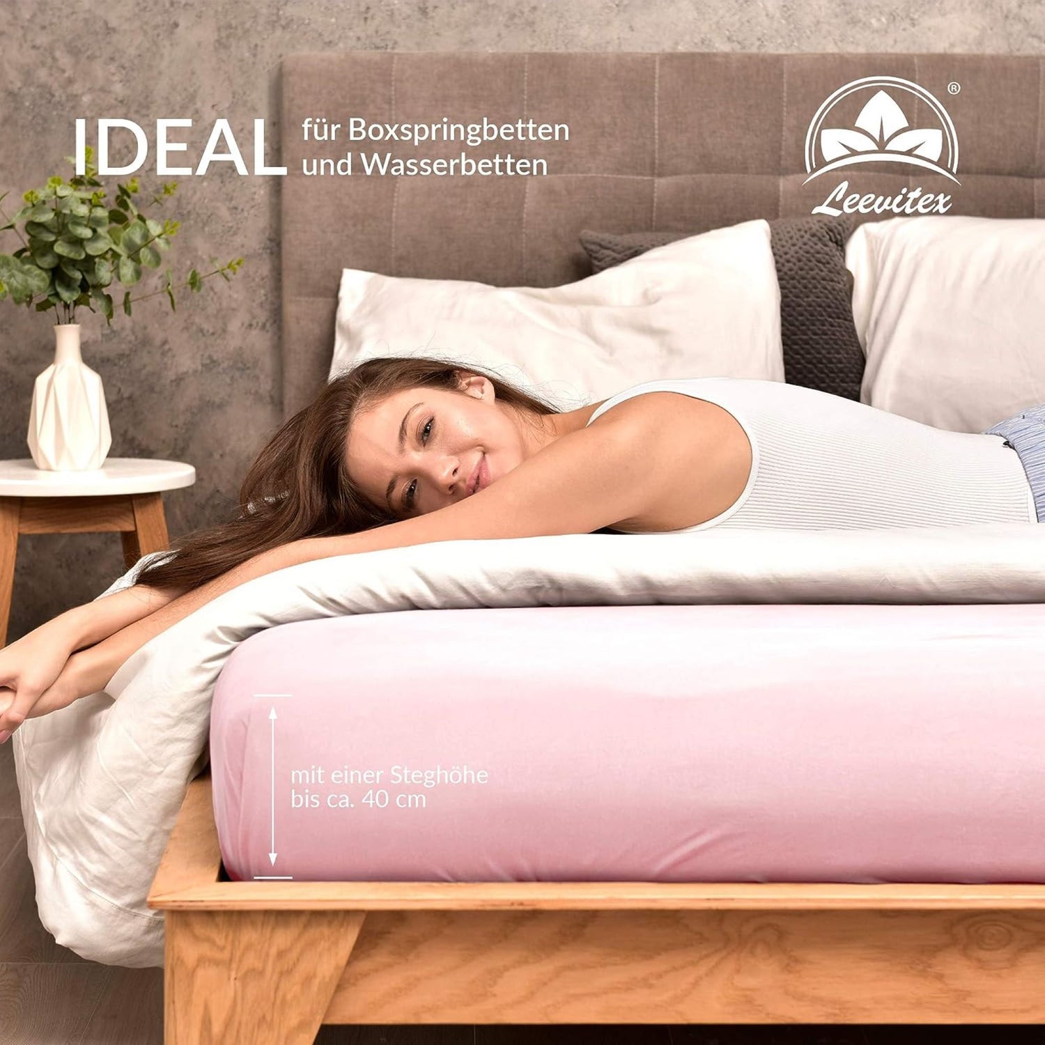 Basic Spannbettlaken 120x200 cm | 25 cm Steg | 100% Jersey-Baumwolle