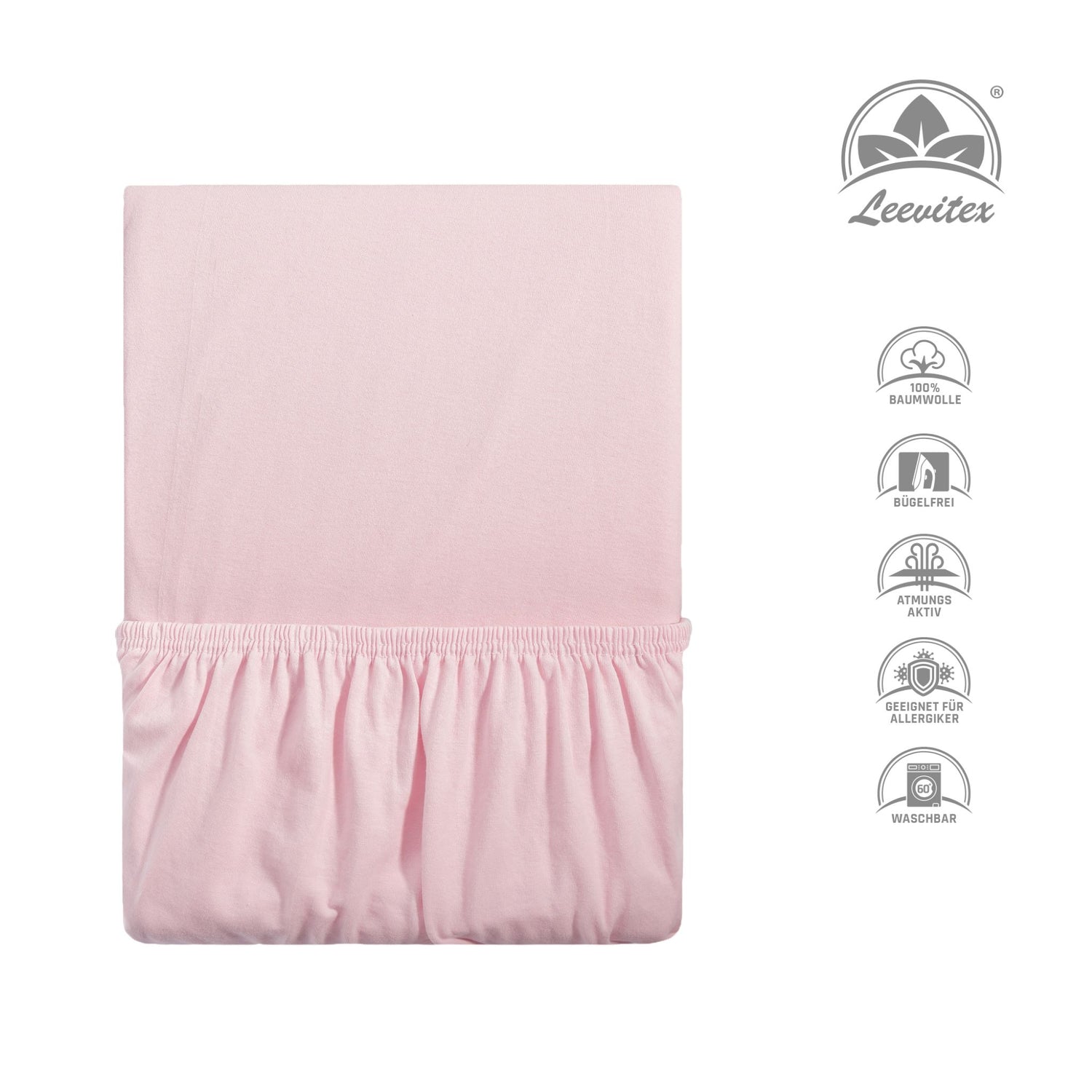 Basic Spannbettlaken 120x200 cm | 25 cm Steg | 100% Jersey-Baumwolle