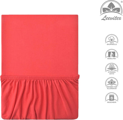 Kinder Spannbettlaken 70 x 140 cm von Leevitex im 1er Pack – 100% Jersey-Baumwolle,