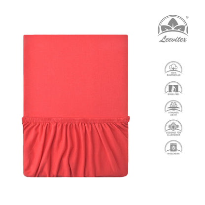 Basic Spannbettlaken 140x200 cm | 25 cm Steg | 100% Jersey-Baumwolle