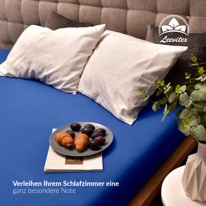 Basic Spannbettlaken 90x200 cm | 25 cm Steg | 100% Jersey-Baumwolle