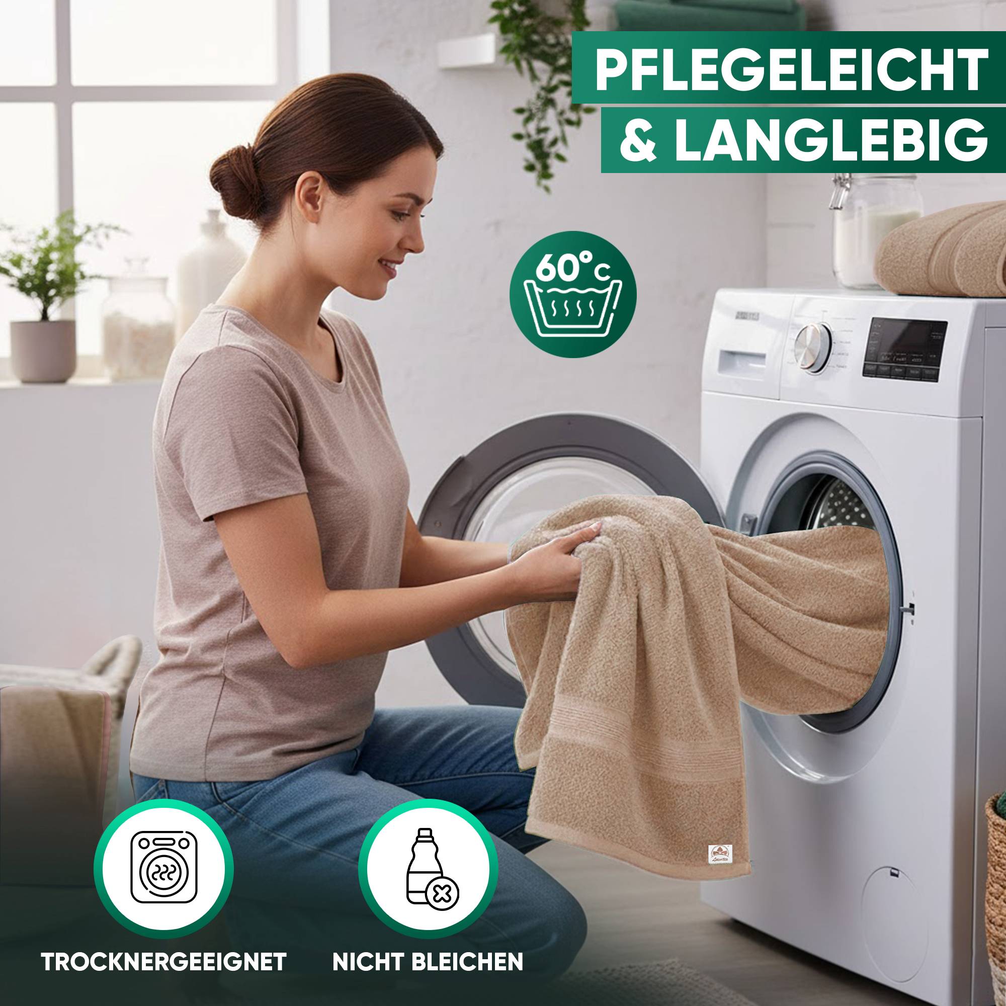 Duschtücher im 2er Set – 100% Baumwolle, 70 x 140 cm, weich und saugfähig