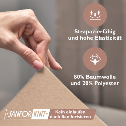 Winterspannbettlaken für 140x200 bis 160x200 cm | 40 cm Steg | 80% Baumwolle 20% Polyester