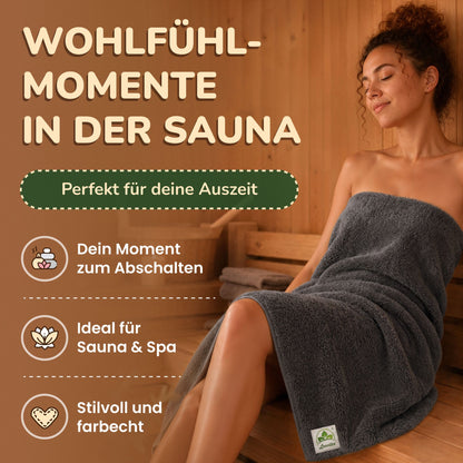 Saunatücher aus 100% Baumwolle im 1er Set – 80 x 200 cm, weich und saugfähig