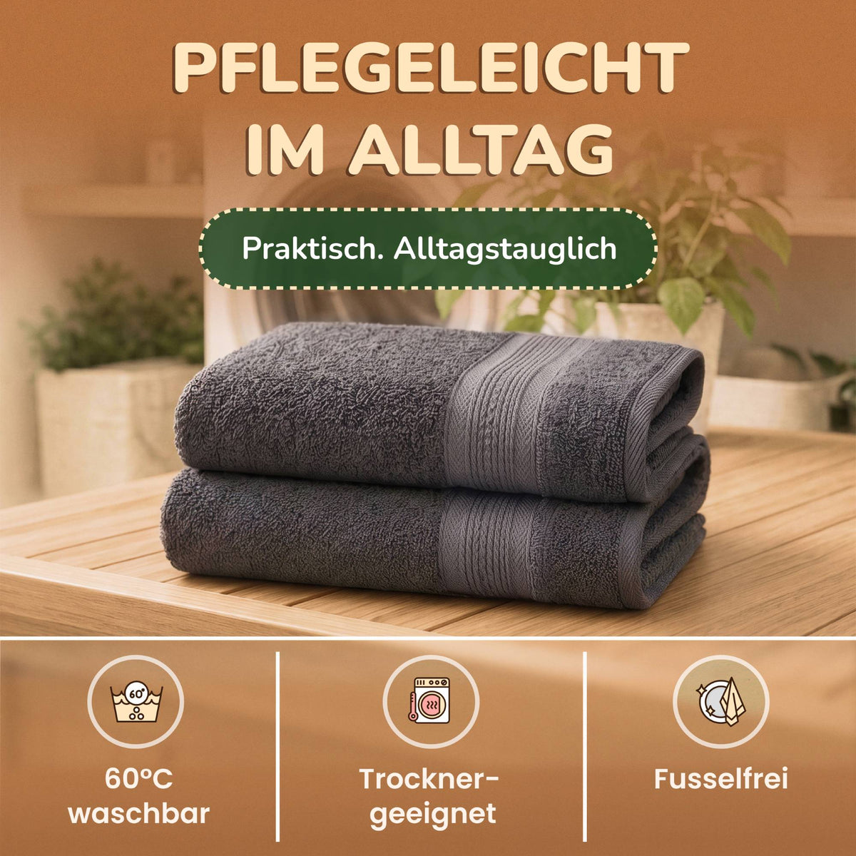 Saunatücher aus 100% Baumwolle im 1er Set – 80 x 200 cm, weich und saugfähig