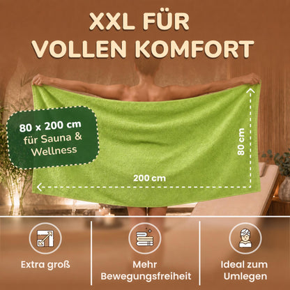 Saunatücher aus 100% Baumwolle im 1er Set – 80 x 200 cm, weich und saugfähig