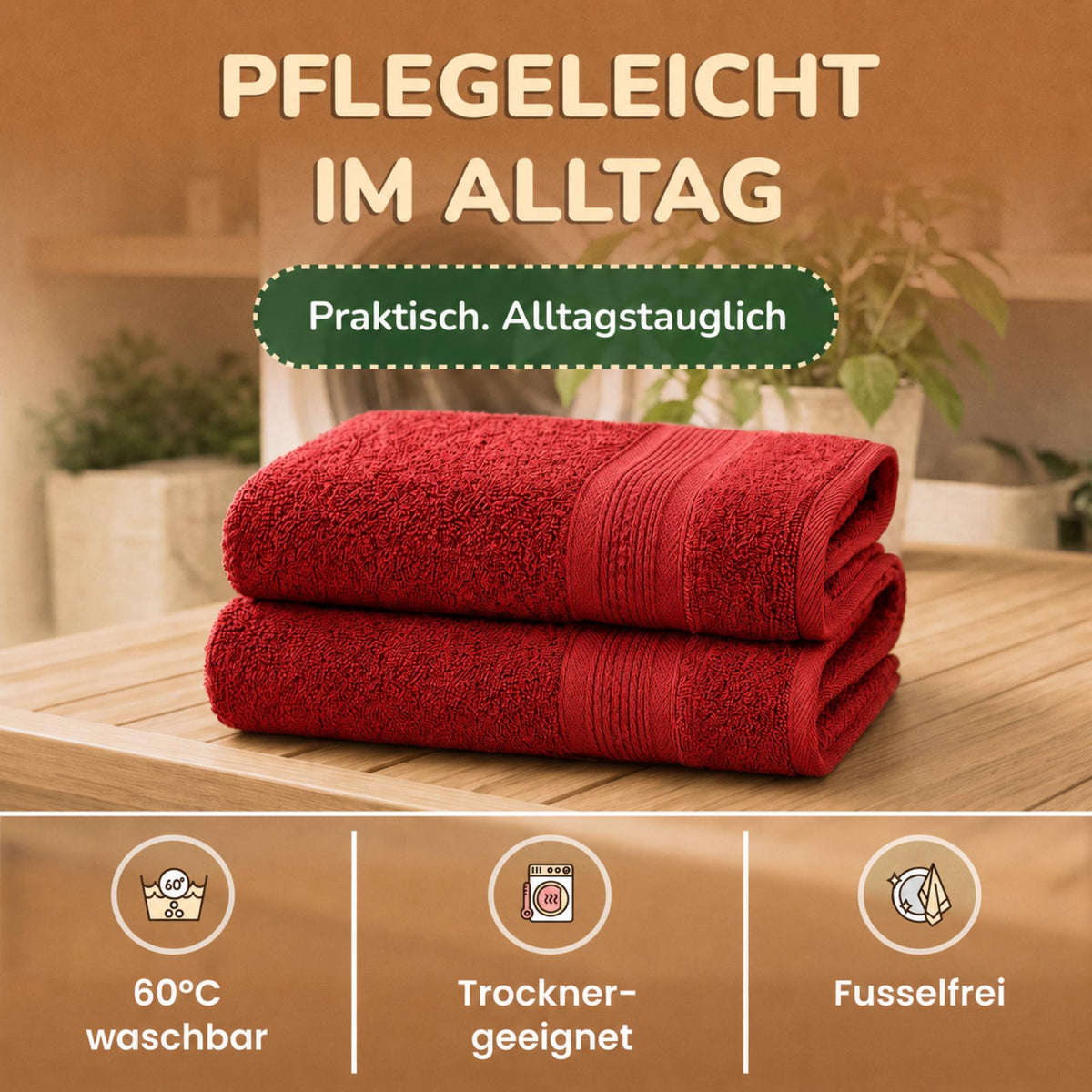Saunatücher aus 100% Baumwolle im 1er Set – 80 x 200 cm, weich und saugfähig