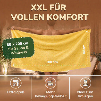Saunatücher aus 100% Baumwolle im 1er Set – 80 x 200 cm, weich und saugfähig