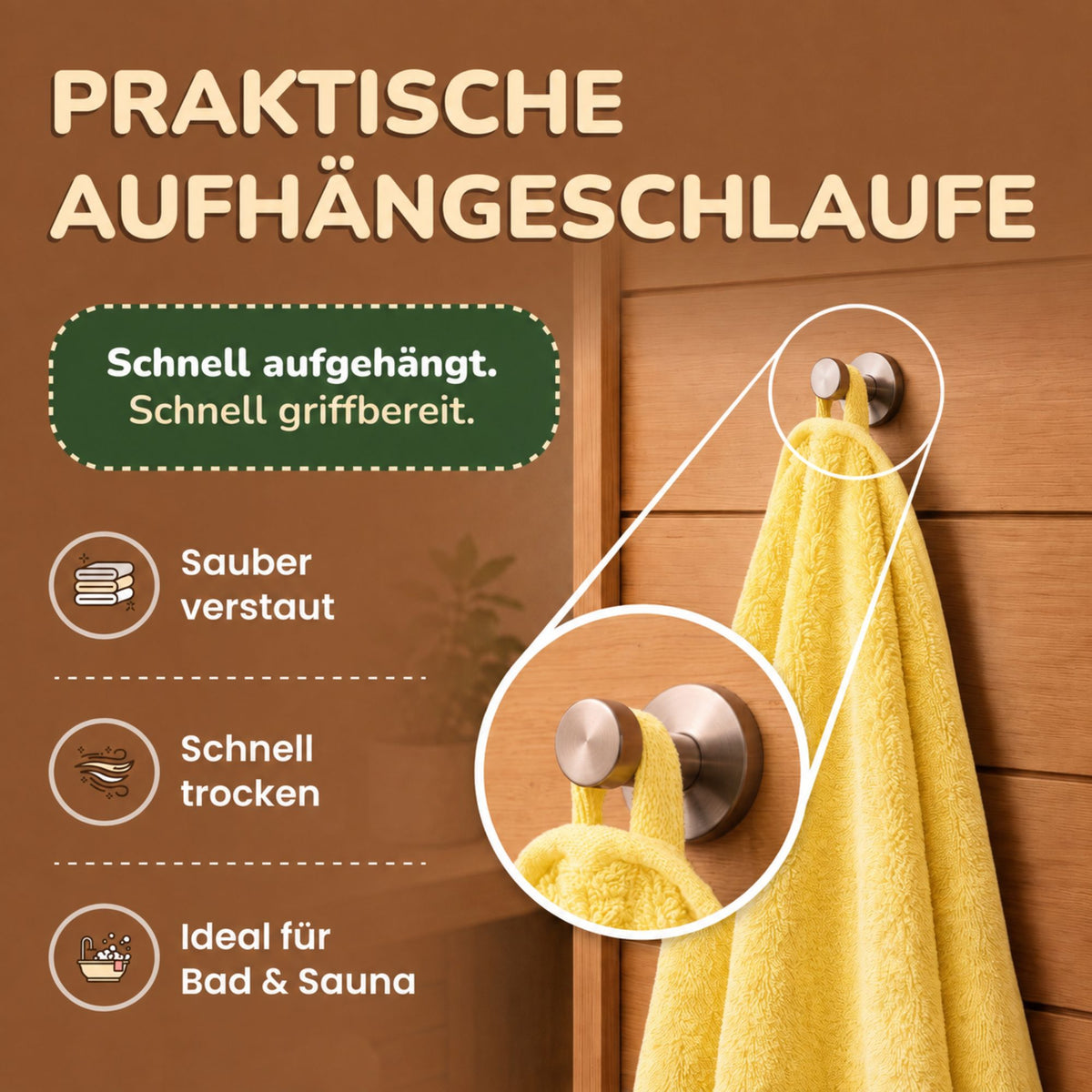 Saunatücher aus 100% Baumwolle im 1er Set – 80 x 200 cm, weich und saugfähig