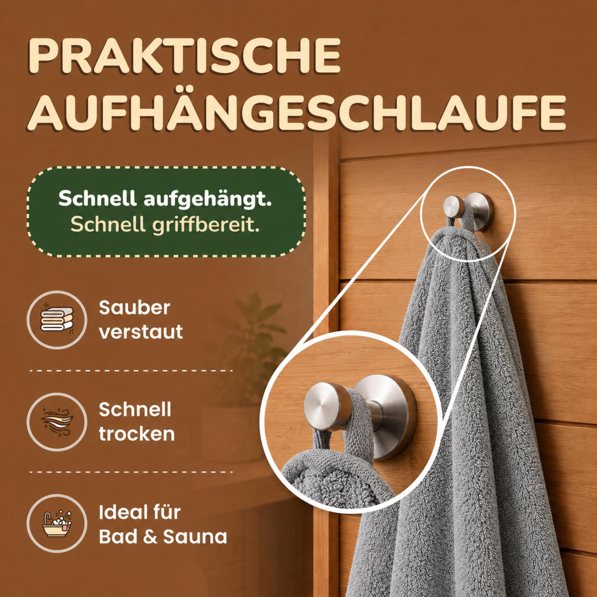Saunatücher aus 100% Baumwolle im 1er Set – 80 x 200 cm, weich und saugfähig