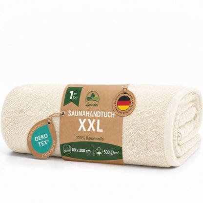 Saunatücher aus 100% Baumwolle im 1er Set – 80 x 200 cm, weich und saugfähig