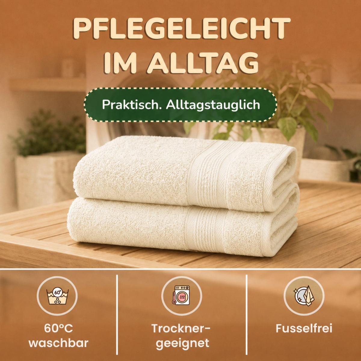Saunatücher aus 100% Baumwolle im 1er Set – 80 x 200 cm, weich und saugfähig