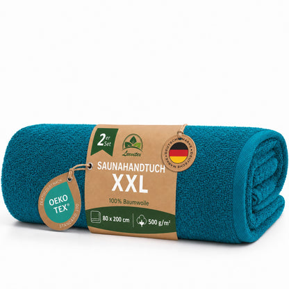 Saunatücher aus 100% Baumwolle im 1er Set – 80 x 200 cm, weich und saugfähig