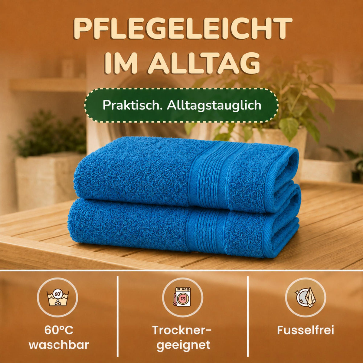 Saunatücher aus 100% Baumwolle im 1er Set – 80 x 200 cm, weich und saugfähig
