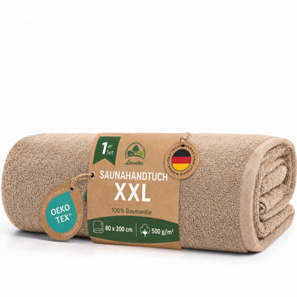 Saunatücher aus 100% Baumwolle im 1er Set – 80 x 200 cm, weich und saugfähig