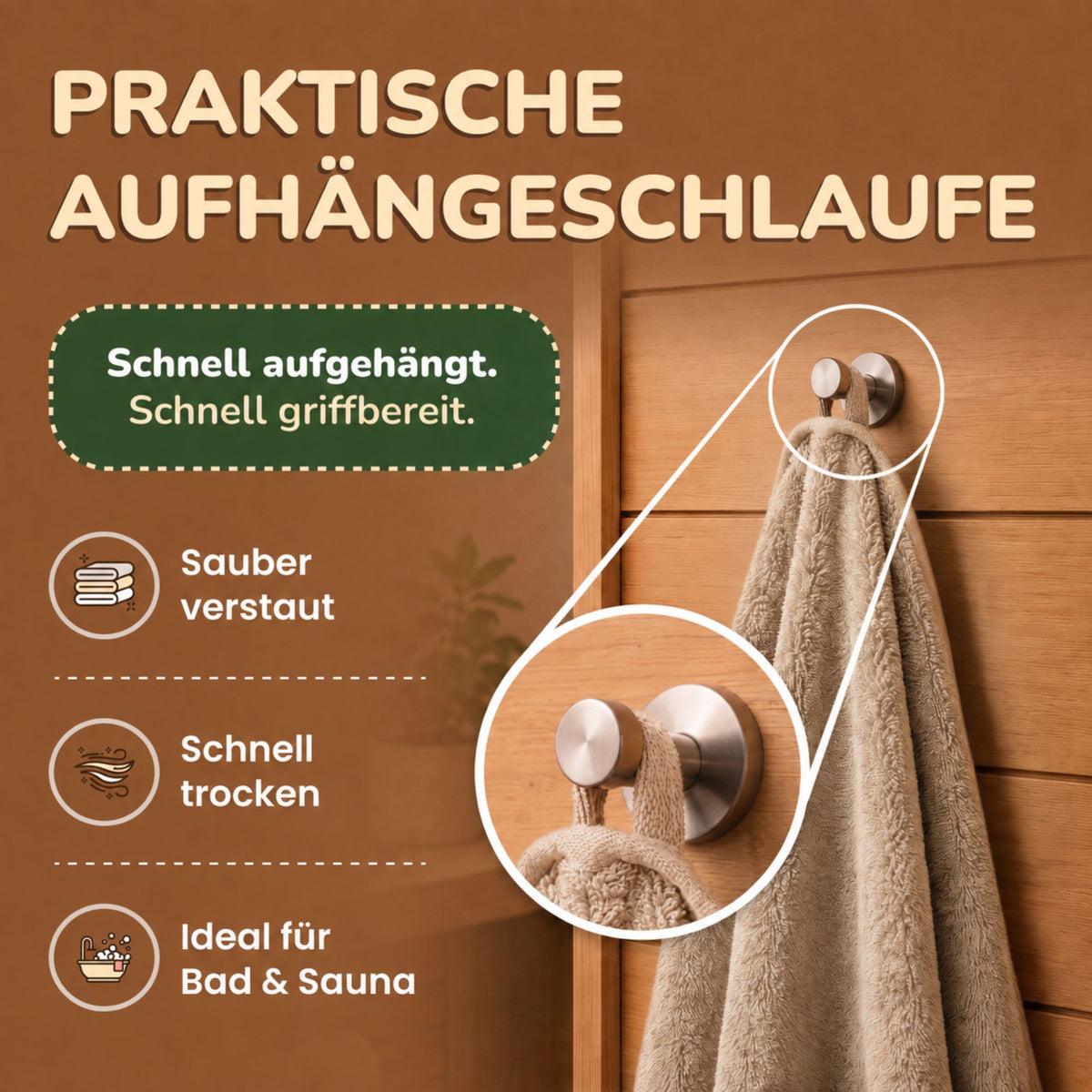 Saunatücher aus 100% Baumwolle im 1er Set – 80 x 200 cm, weich und saugfähig