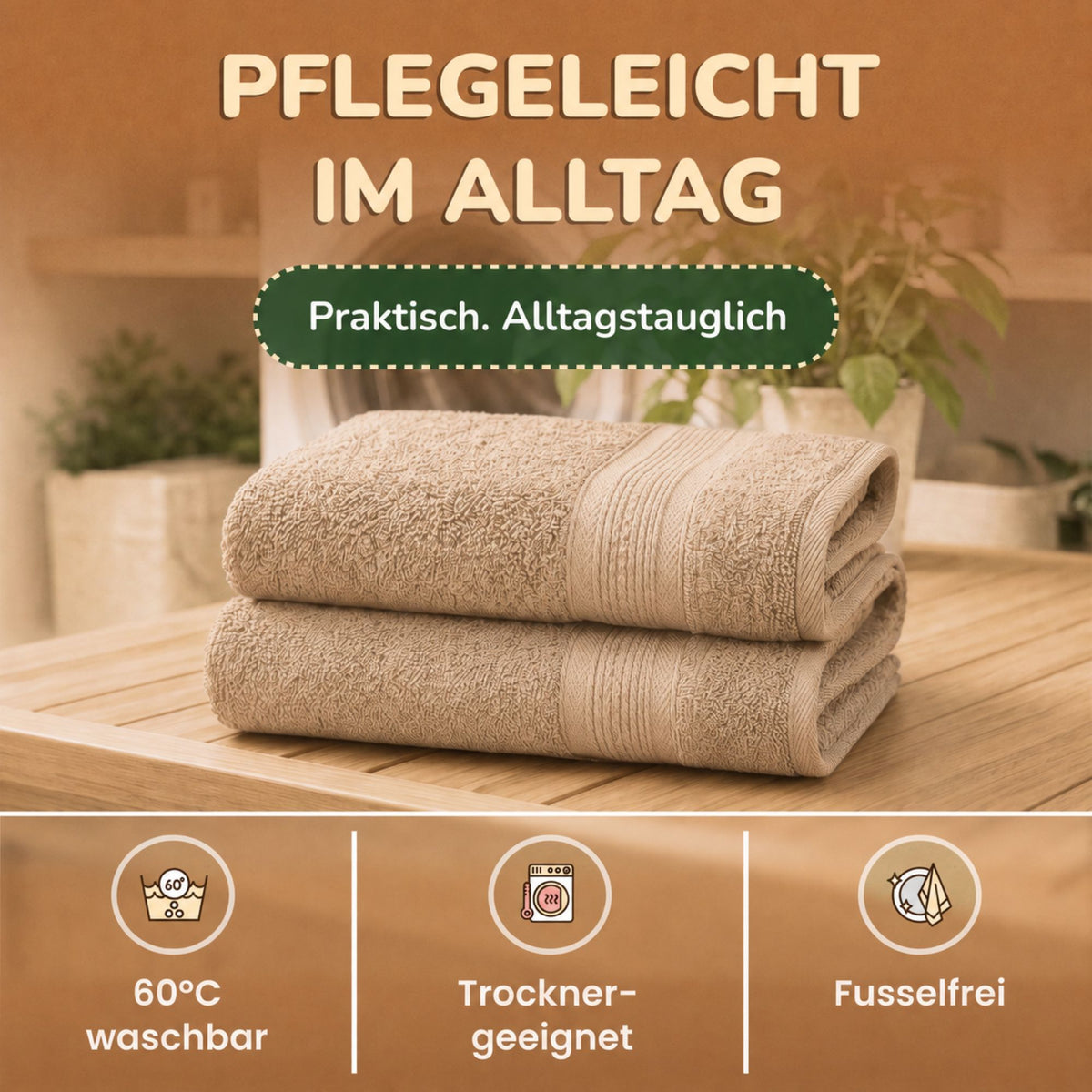 Saunatücher aus 100% Baumwolle im 1er Set – 80 x 200 cm, weich und saugfähig