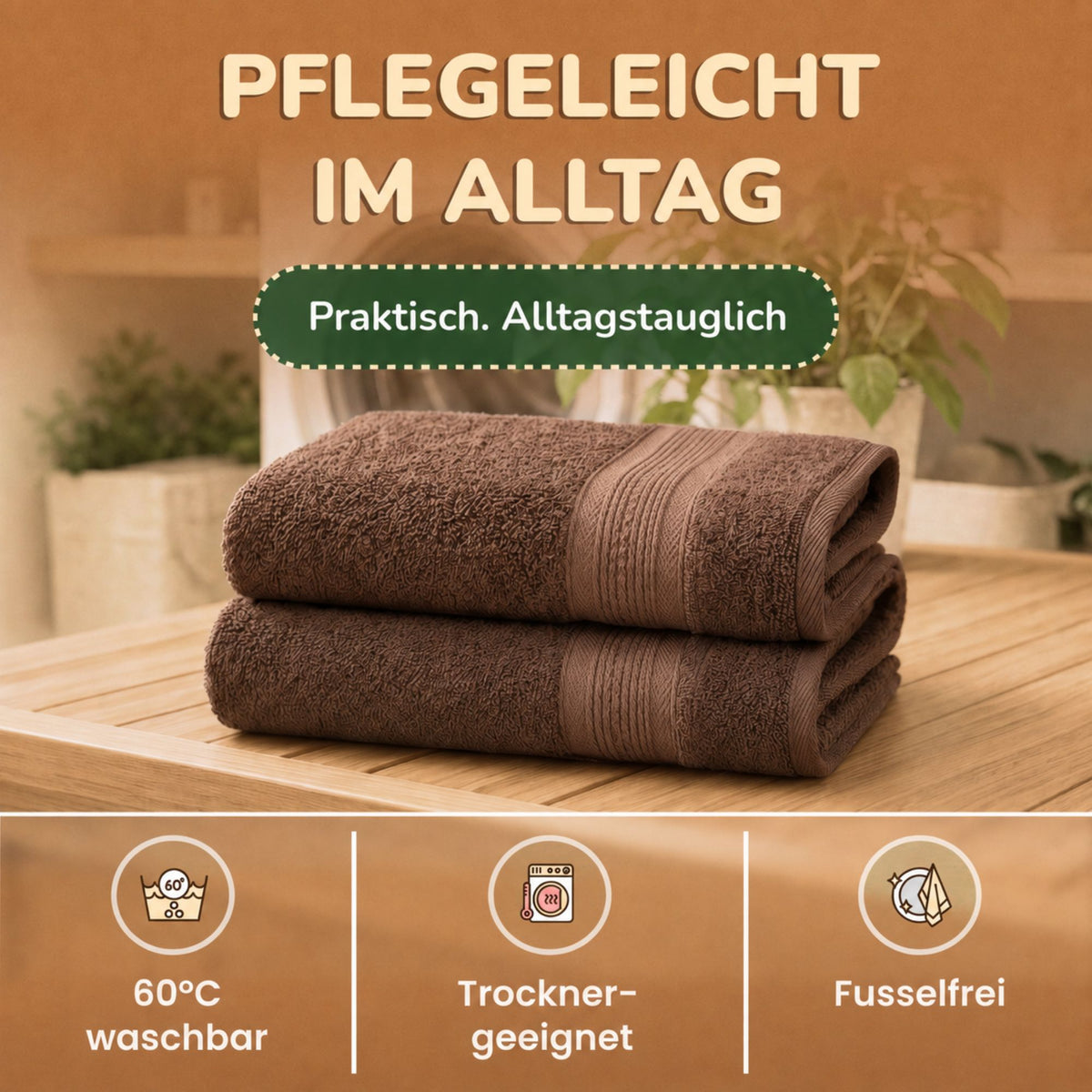 Saunatücher aus 100% Baumwolle im 1er Set – 80 x 200 cm, weich und saugfähig