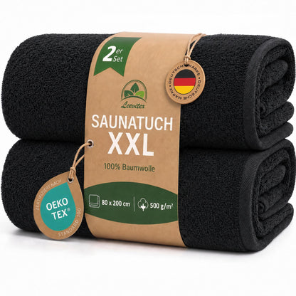 Saunatücher aus 100% Baumwolle im 2er Set – 80 x 200 cm, weich und saugfähig