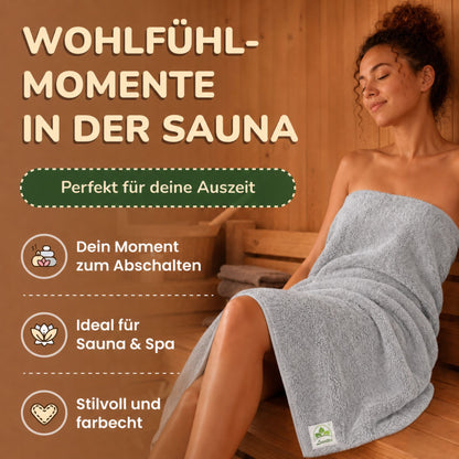 Saunatücher aus 100% Baumwolle im 1er Set – 80 x 200 cm, weich und saugfähig