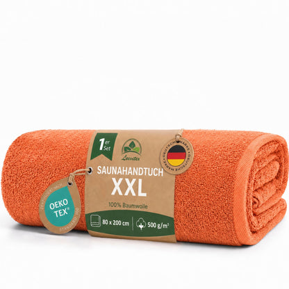 Saunatücher aus 100% Baumwolle im 1er Set – 80 x 200 cm, weich und saugfähig