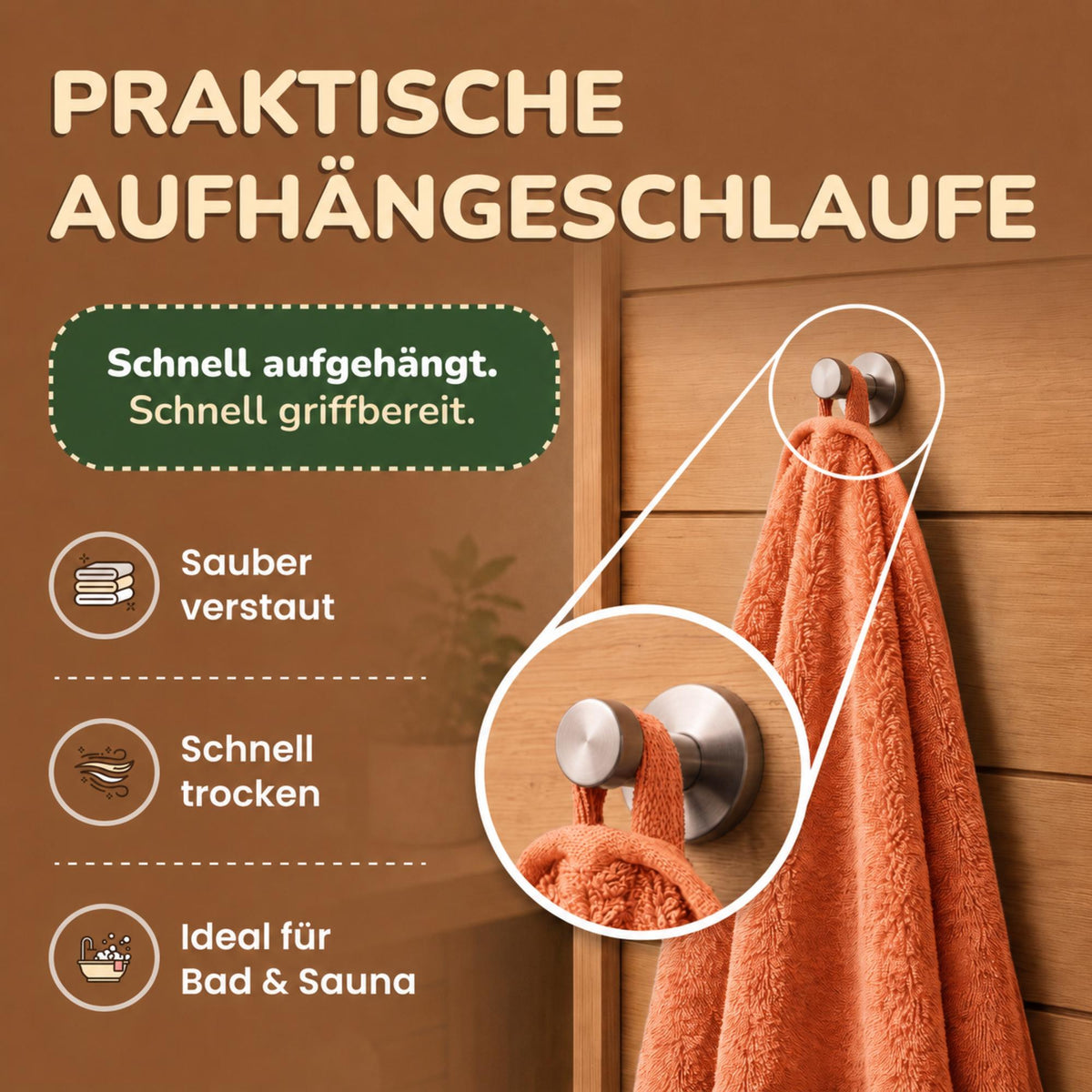 Saunatücher aus 100% Baumwolle im 1er Set – 80 x 200 cm, weich und saugfähig